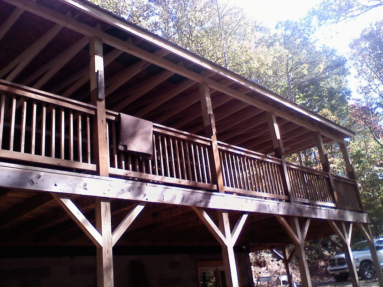 Timber framing under a new elevated porch and deck — Roof Leak Repair in Bent Mountain by Roofing Brothers